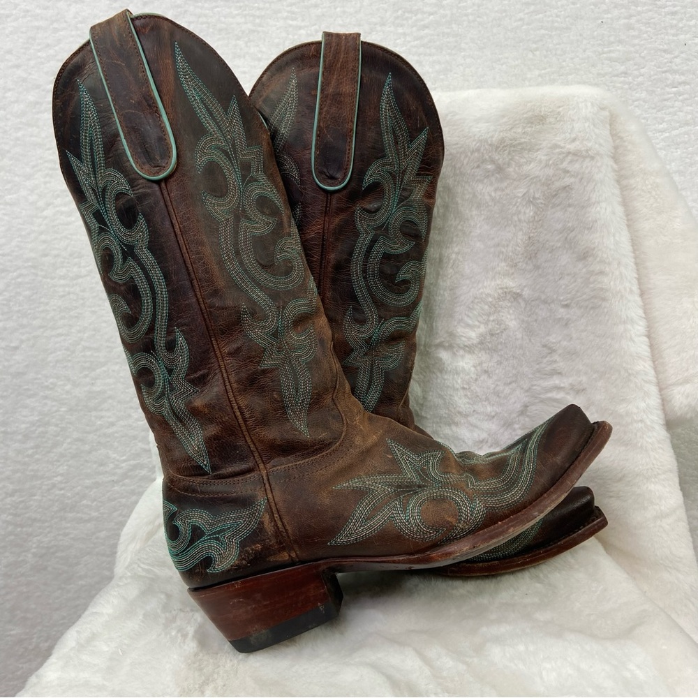 Old Gringo Women's Goat Diego turquoise Cowgirl Boots - Rust. Size 7.5